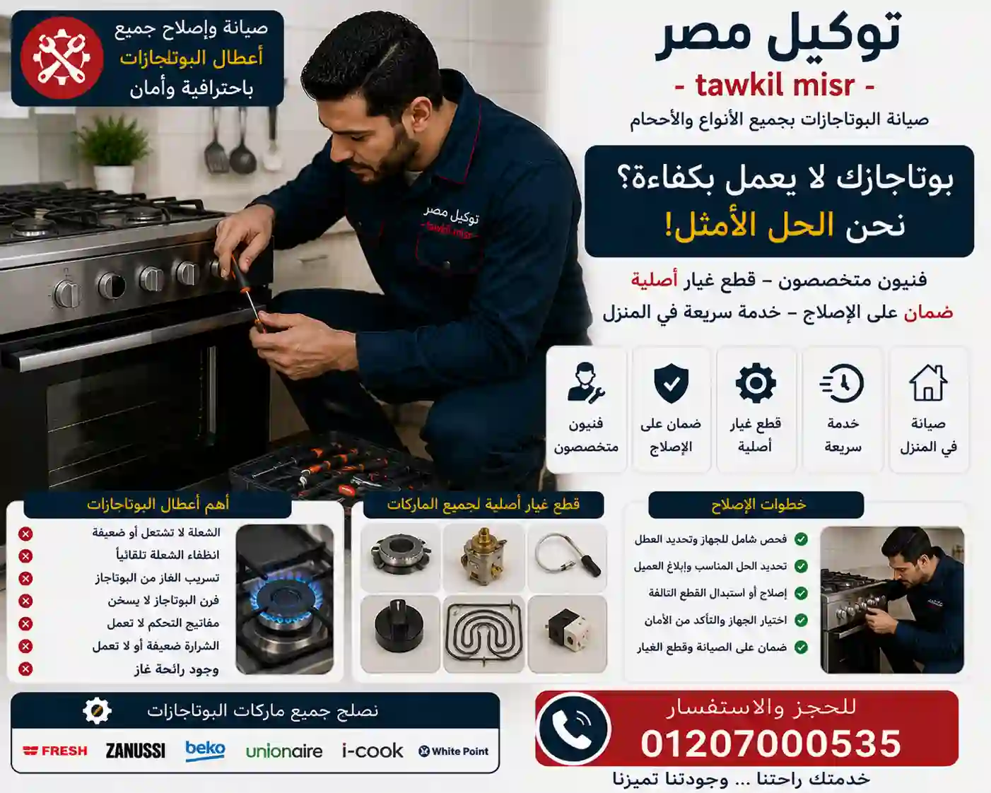 صيانة أفران بلت إن ومسطحات